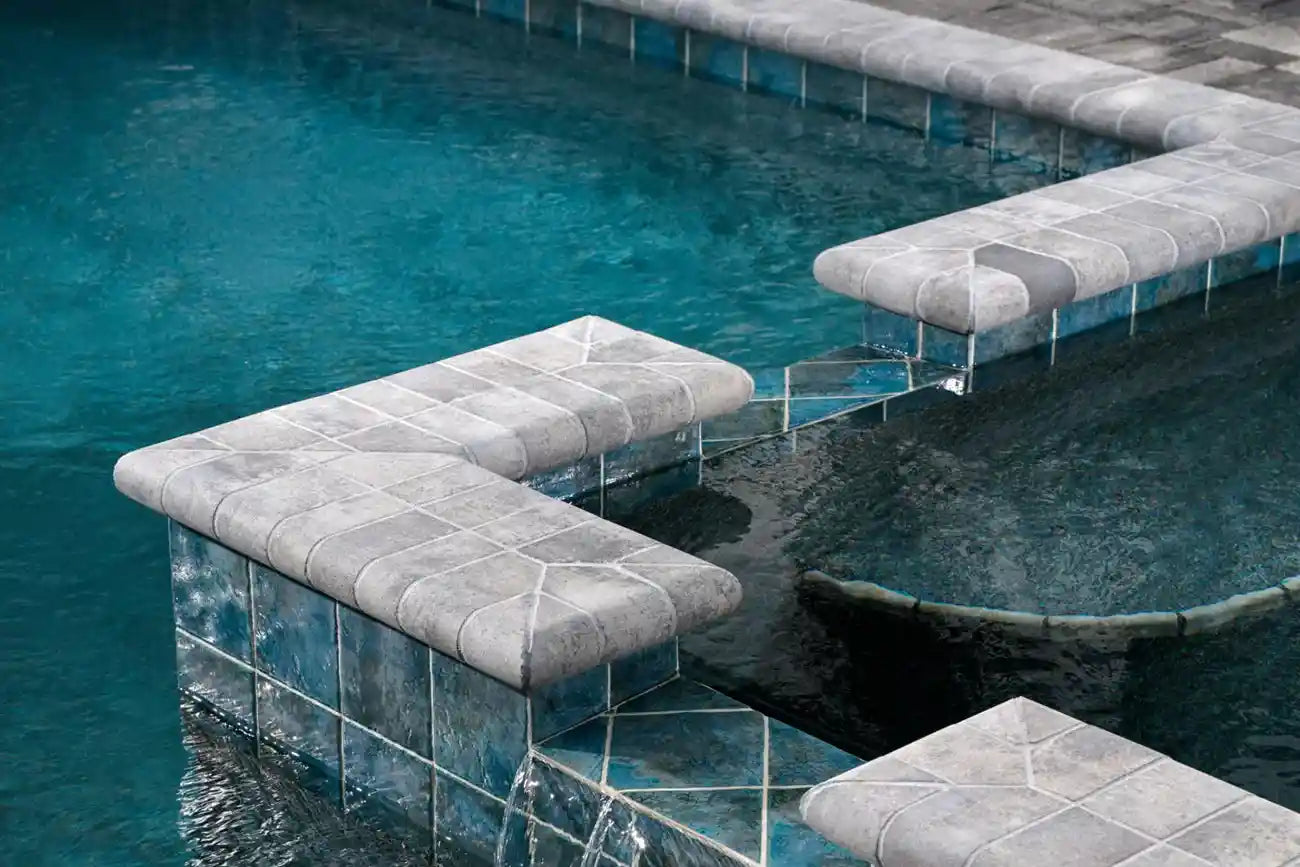 Marina Coping Product Photo Marina coping used as pool edger.