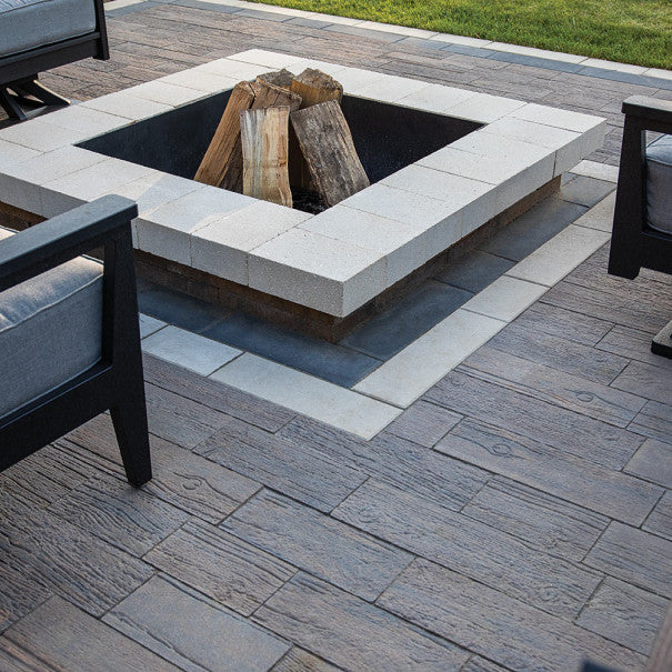 Essence Plank in Timeless installed around a fire pit