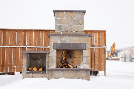 Rustic Lakeside Fire Place