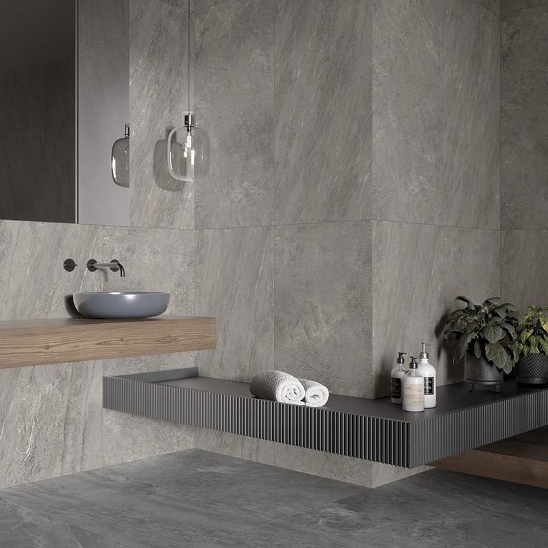 Wood look Porcelain Tiles used as flooring in a bedroom