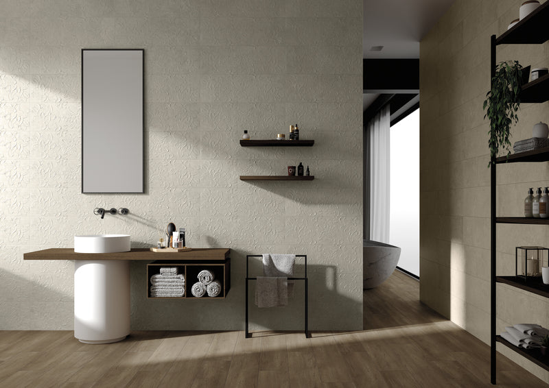 Patio Separation step with a triple element border on each side