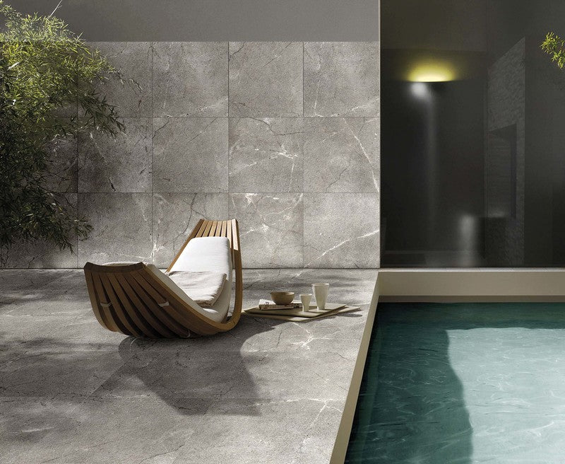 Birds eey view of a driveway made with Vantage Pavers