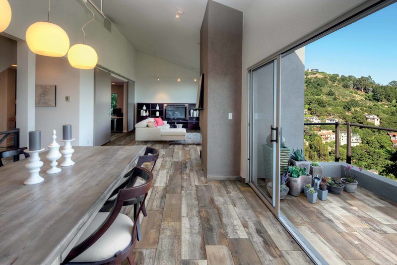 Patio Separation step with a triple element border on each side