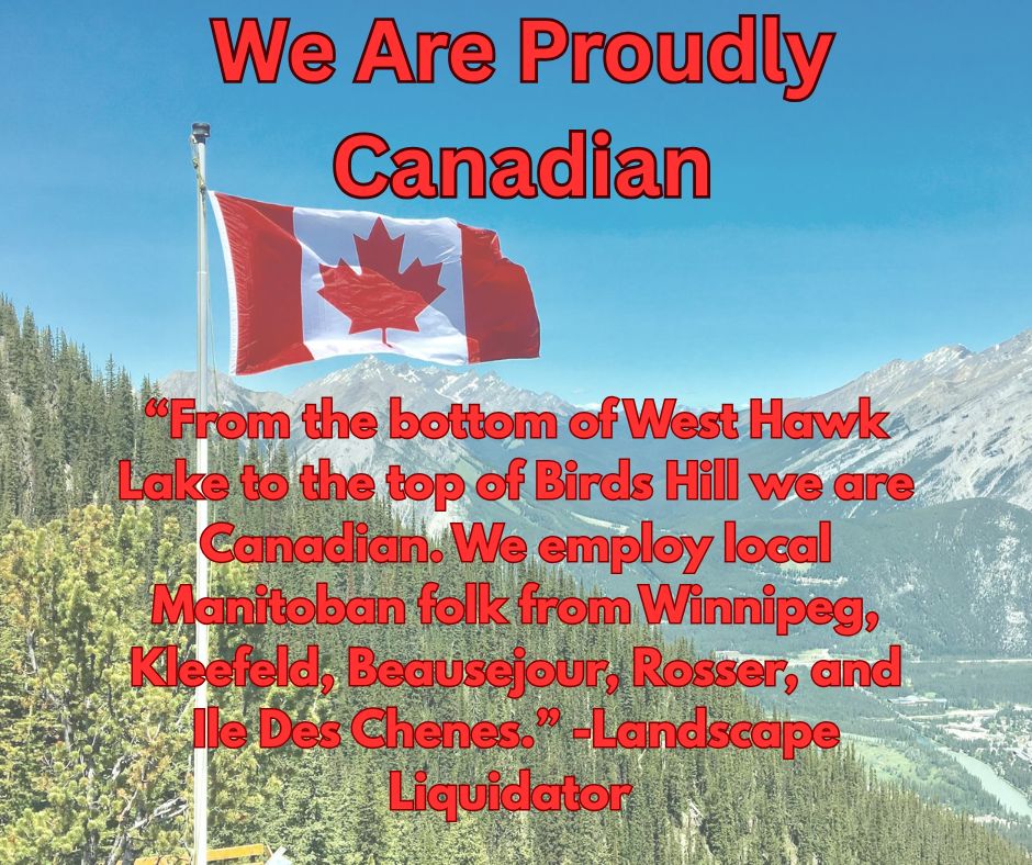 We are a proudly Canadian company, Canadian flag, background of mountains  in Canada. Red text paragraph about where we serve, and who we employ.