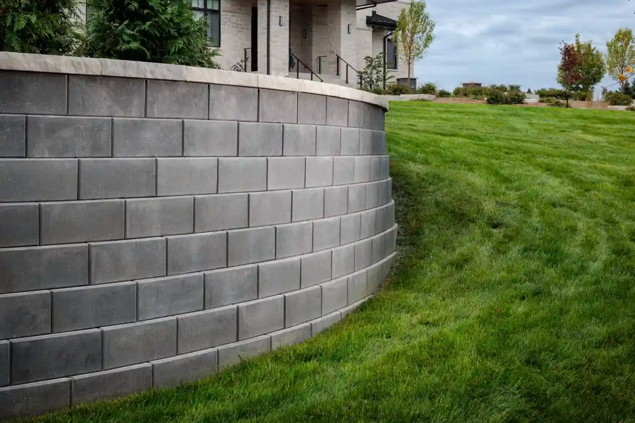 Walkway and a staircase made with Passageway Stepping Units surrounded by a rock bed and boulders