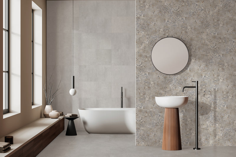 Walkway and a staircase made with Passageway Stepping Units surrounded by a rock bed and boulders