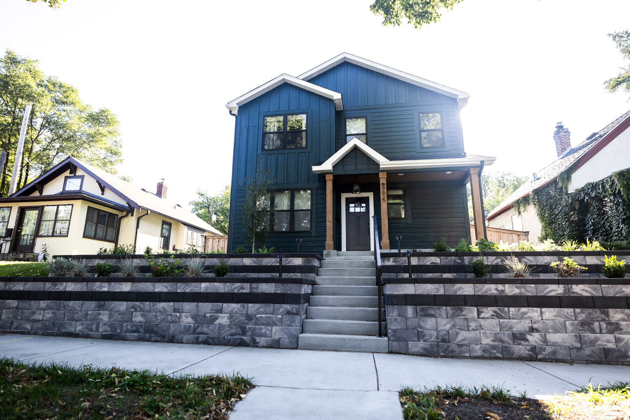 Outdoor kitchen with outdoor wall