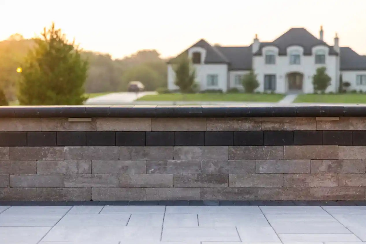 Front Entrance freestanding wall with Grand Crest Coping used as the wall cap.