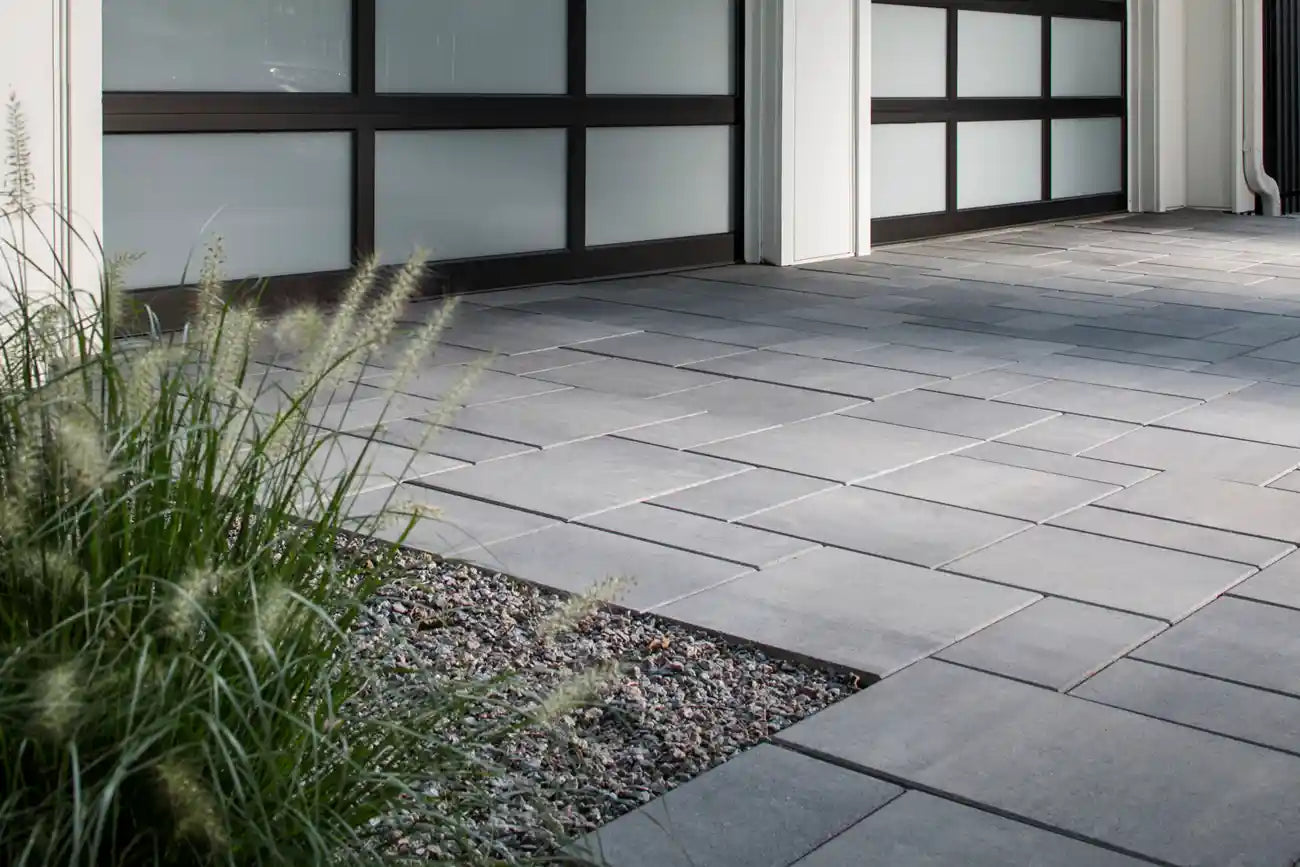 Driveway built with Wellington Pavers.